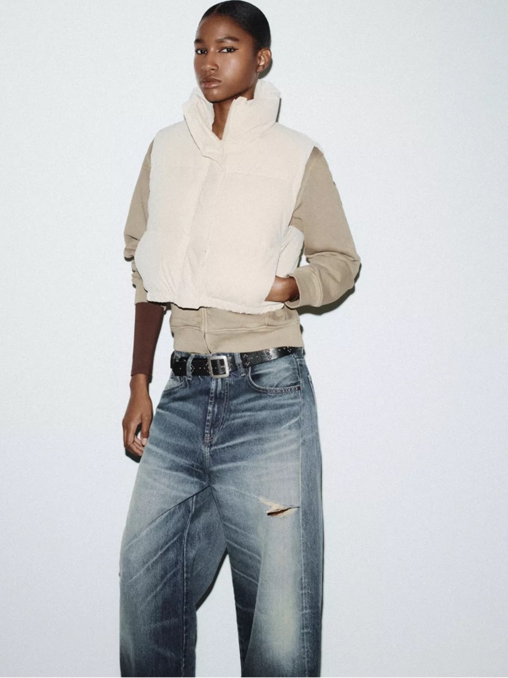 Zara Coated Puffer Vest